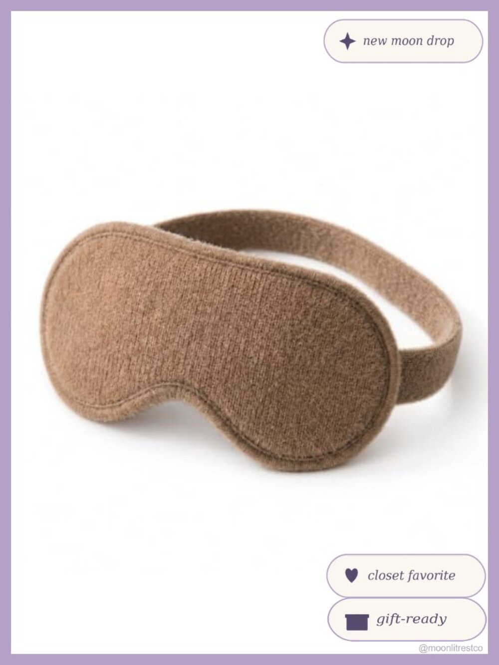 100% Cashmere Sleep Mask Soft Knit Eye Mask Lightweight Travel Nap